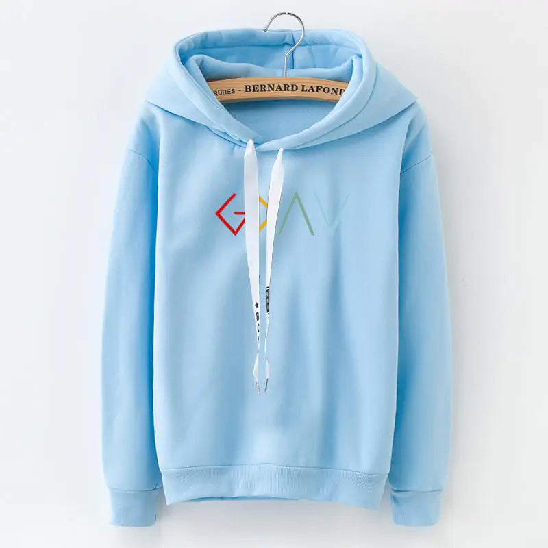 Thick Warm Hoodie with Religious Letter Print