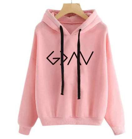 Thick Warm Hoodie with Religious Letter Print
