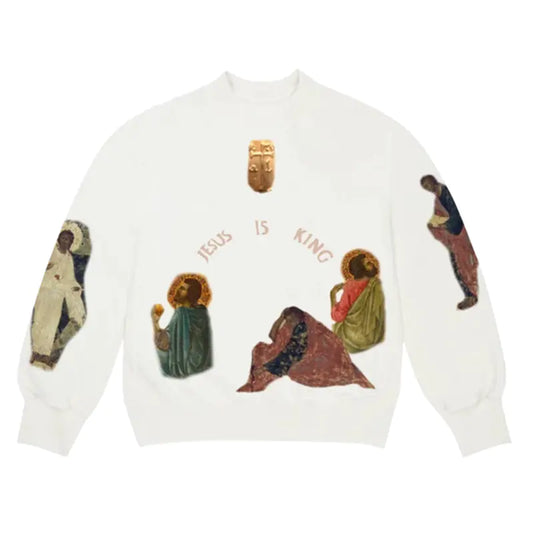 Heavy-duty Loose Sweater - Jesus is The King Design