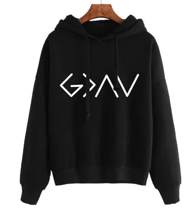 Thick Warm Hoodie with Religious Letter Print