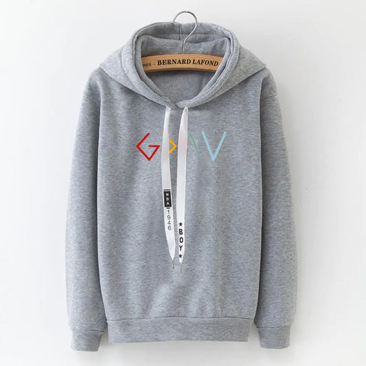 Thick Warm Hoodie with Religious Letter Print