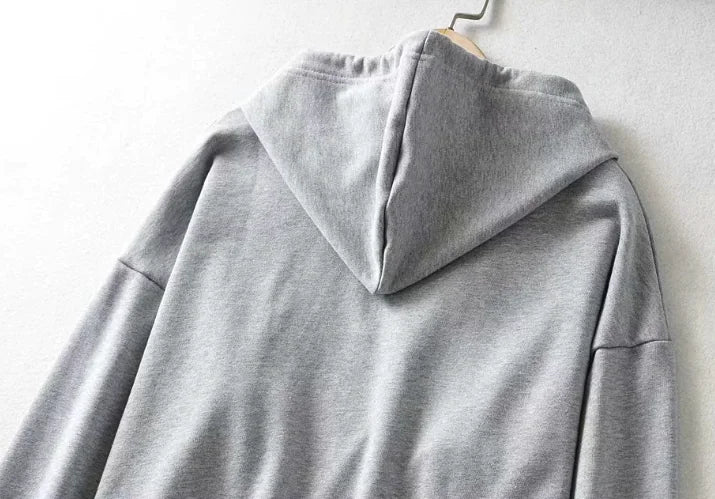 Angel Print Hoodie Polo Shirt for Women - Long Sleeve