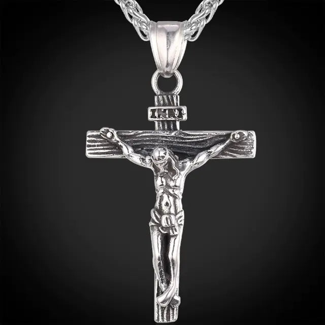 Stainless Steel Jesus Cross Necklace with Chain