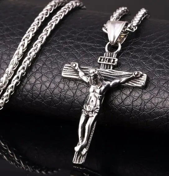 Stainless Steel Jesus Cross Necklace with Chain