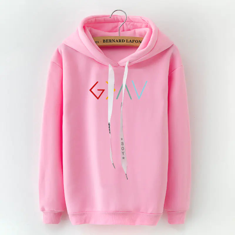 Thick Warm Hoodie with Religious Letter Print