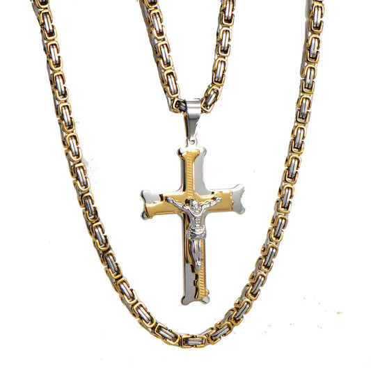 Cross Necklace, Jesus Christ Pendant, Korean Style Jewelry