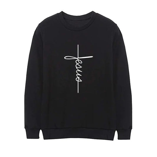 Jesus Letter Graphic Pullover Hoodie